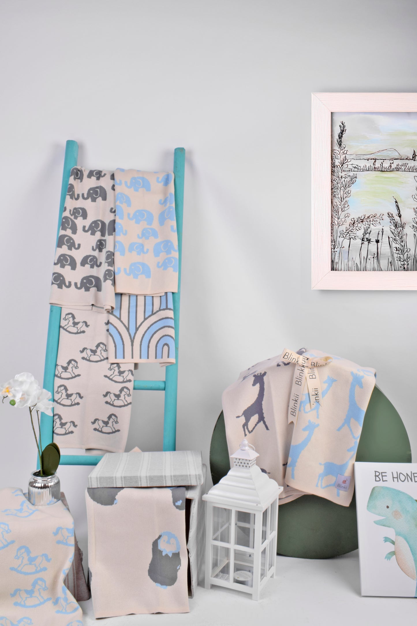 100% Cotton Knit Blanket – Elephants