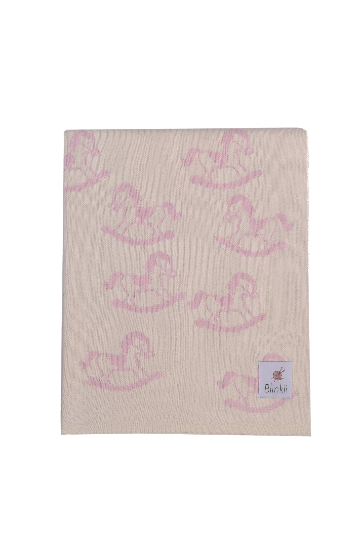 100% Cotton Knit Blanket – Rocking Horses